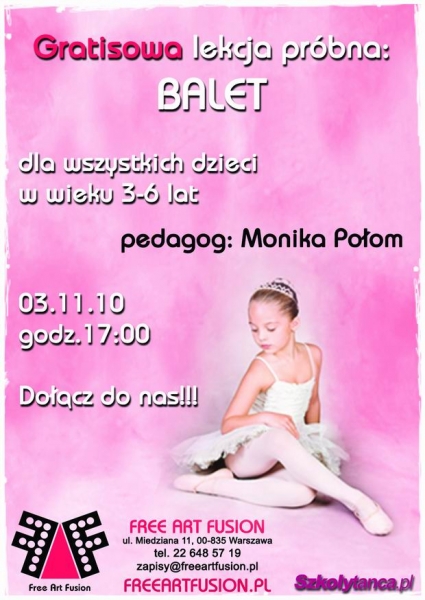 balet dla dzieci free art fusion