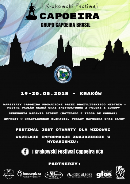 I Krakowski Festiwal Capoeira - święto Capoeira w Krakowie. Zapraszamy serdecznie zarówno dzieci, młodzież, jak i dorosłych.